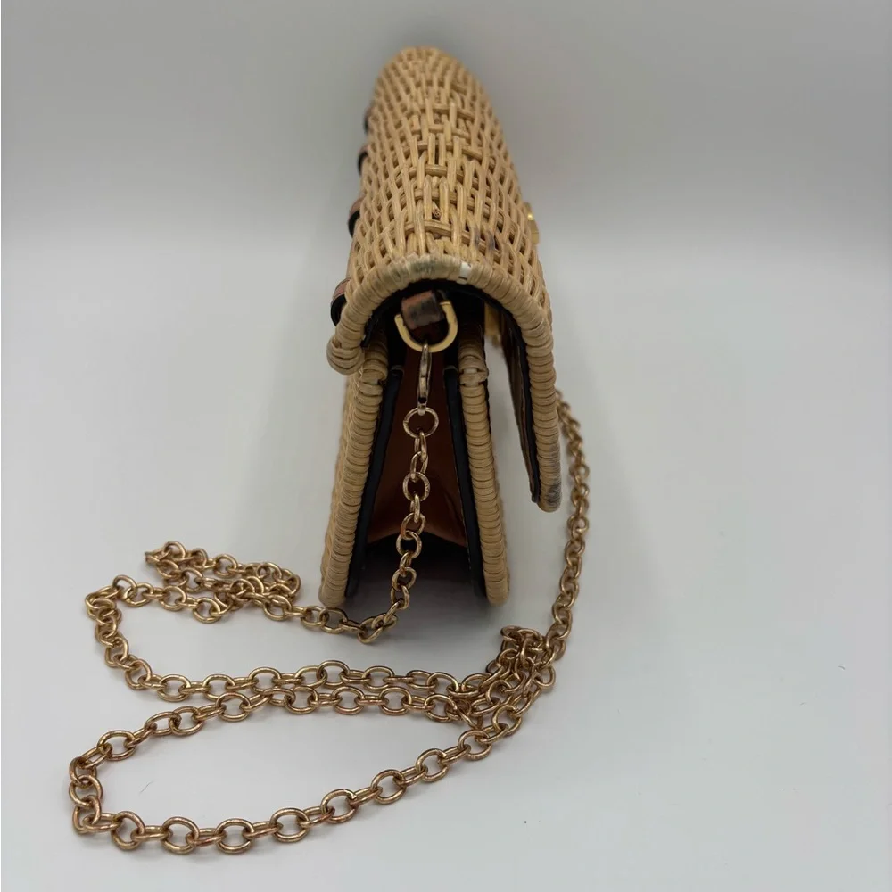 Gold Eleanor Wicker Clutch by:Tory Burch - Picture 9 of 11